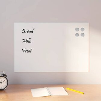 Wandmagneetbord 60x40 cm gehard glas wit 1