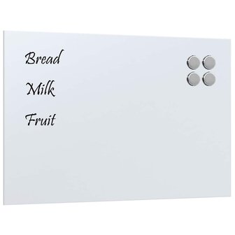 Wandmagneetbord 60x40 cm gehard glas wit 2