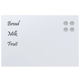 Wandmagneetbord 60x40 cm gehard glas wit 3