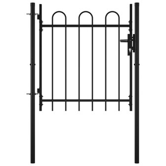 Enkele poort met boog vorm 100x75 cm 1