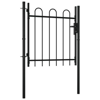 Enkele poort met boog vorm 100x75 cm 2