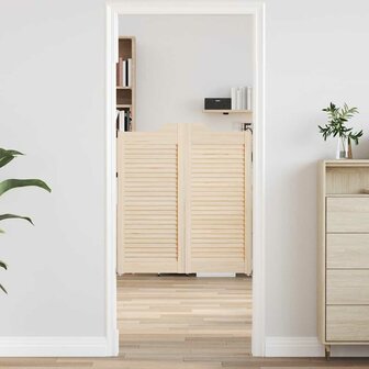 Draaideuren louvredesign 1-paar 90x80 cm massief grenenhout 1