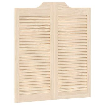 Draaideuren louvredesign 1-paar 90x80 cm massief grenenhout 2