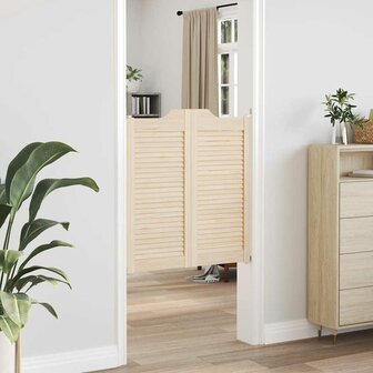 Draaideuren louvredesign 1-paar 90x80 cm massief grenenhout 3