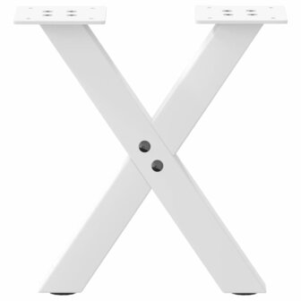 Salontafelpoten 2 st X-vormig 30x(30-31) cm staal wit 4