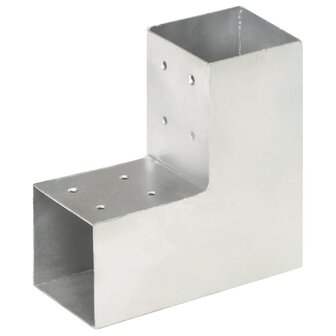Paalverbindingen 4 st L-vorm 81x81 mm gegalvaniseerd metaal 2