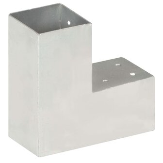 Paalverbindingen 4 st L-vorm 81x81 mm gegalvaniseerd metaal 4