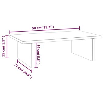 Monitorstandaard 50x27x15 cm massief grenenhout 8