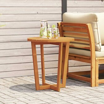 Tuinbijzettafel rond &Oslash;70x75 cm massief acaciahout 1