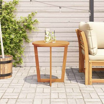Tuinbijzettafel rond &Oslash;70x75 cm massief acaciahout 3