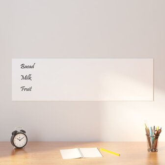 Magneetbord voor aan de wand 100x30 cm gehard glas wit 1