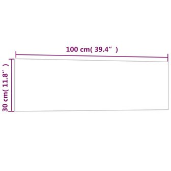 Magneetbord voor aan de wand 100x30 cm gehard glas wit 5