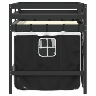Kinderhoogslaper met gordijnen 80x200 cm massief grenenhout 5