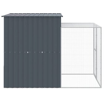 Kippenhok met ren 165x251x181 cm gegalvaniseerd staal antraciet 4