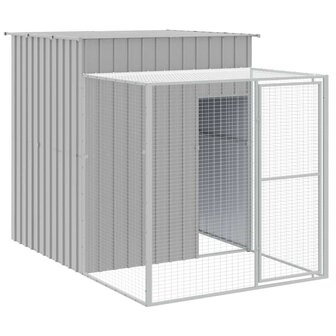 Kippenhok met ren 165x251x181 cm gegalvaniseerd staal grijs 2