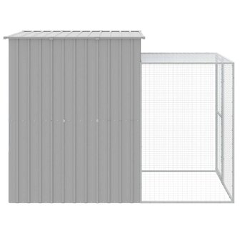 Kippenhok met ren 165x251x181 cm gegalvaniseerd staal grijs 4