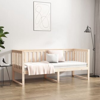 Slaapbank zonder matras 75x190 cm massief grenenhout 4