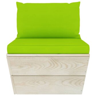Tuinbank 4-zits met kussens pallet vurenhout 8