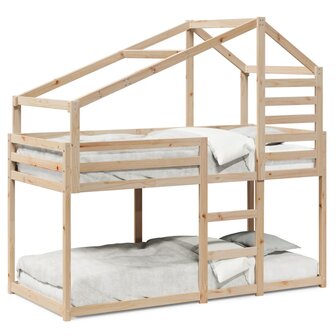 Stapelbedframe zonder matras massief grenenhout 90x190 cm 2