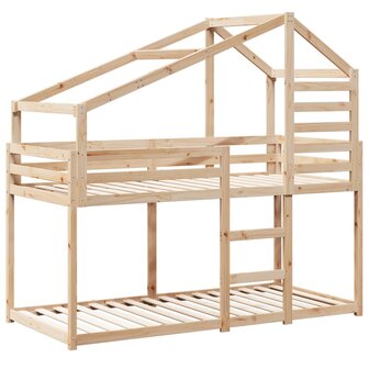 Stapelbedframe zonder matras massief grenenhout 90x190 cm 3