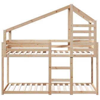 Stapelbedframe zonder matras massief grenenhout 90x190 cm 4