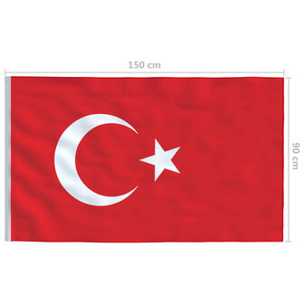 Vlag Turkije 90x150 cm 5