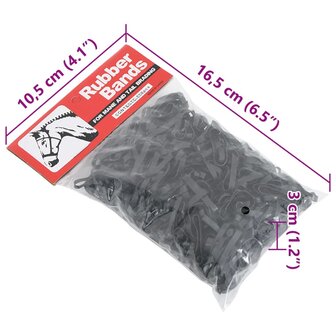 Haarelastiekjes paard 500 st silicone zwart 7