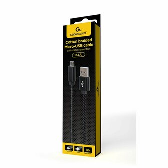 Kabel MicroUSB naar USB GEMBIRD CCDB-mUSB2B-AMBM-6 Zwart 1,8 m 2