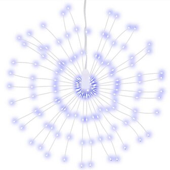 Kerstverlichting vuurwerk 140 blauwe LED&amp;apos;s 17 cm 2