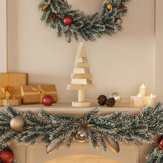 Kerstdecoraties kerstboom 2 st 30 cm massief grenenhout 1