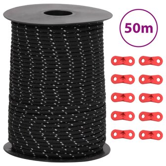 Tentscheerlijn met reflecterende strips en spanners 50 m 3 mm 1