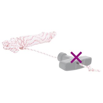 Trekkoord startkoord wit en rood &Oslash;3 mm 10 m nylon 2