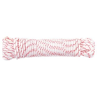 Trekkoord startkoord wit en rood &Oslash;3 mm 10 m nylon 4