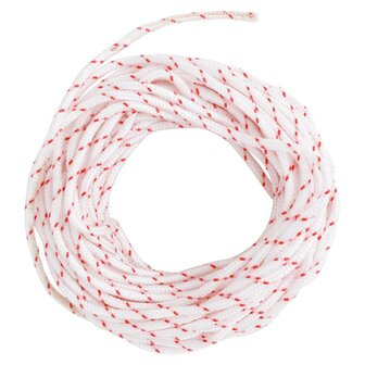Trekkoord startkoord wit en rood &Oslash;3 mm 10 m nylon 5