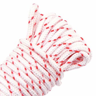 Trekkoord startkoord wit en rood &Oslash;3 mm 10 m nylon 8