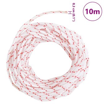 Trekkoord startkoord wit en rood &Oslash;3 mm 10 m nylon 9