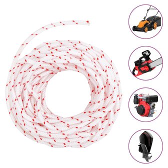 Trekkoord startkoord wit en rood &Oslash;4 mm 10 m nylon 2