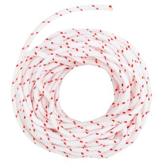 Trekkoord startkoord wit en rood &Oslash;4 mm 10 m nylon 5