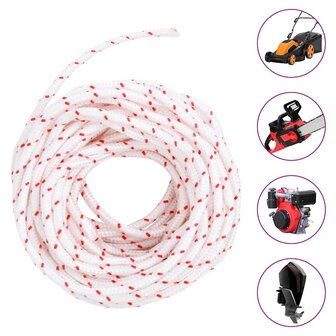 Trekkoord startkoord wit en rood &Oslash;5 mm 10 m nylon 2