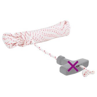 Trekkoord startkoord wit en rood &Oslash;5 mm 10 m nylon 3
