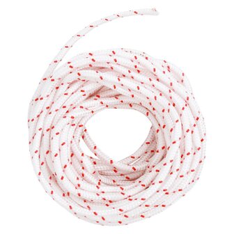 Trekkoord startkoord wit en rood &Oslash;5 mm 10 m nylon 4