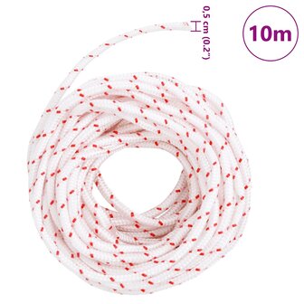 Trekkoord startkoord wit en rood &Oslash;5 mm 10 m nylon 9