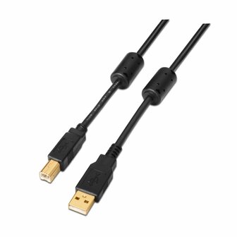 Kabel USB A naar USB B Aisens A101-0011 Zwart 5 m 1