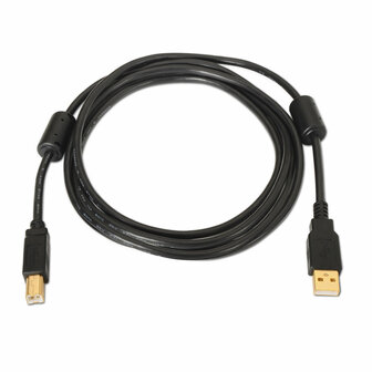 Kabel USB A naar USB B Aisens A101-0011 Zwart 5 m 2