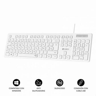 Toetsenbord Subblim SUBKBC-0SSK51 Wit Qwerty Spaans 3
