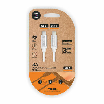 Kabel USB-C naar USB-C Tech One Tech TEC2204 1 m Wit 1