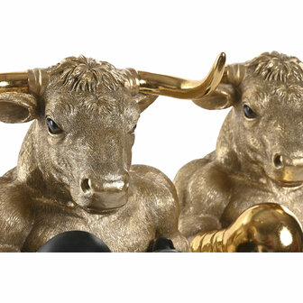 Decoratieve figuren Home ESPRIT Zwart Gouden Stier 25,5 X 24,5 X 33,5 CM (2 Stuks) 2