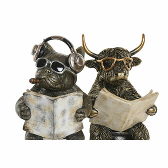 Decoratieve figuren Home ESPRIT Gouden Zilverkleurig 14,5 X 11 X 20,5 CM (2 Stuks) 2