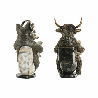 Decoratieve figuren Home ESPRIT Gouden Zilverkleurig 14,5 X 11 X 20,5 CM (2 Stuks) 3