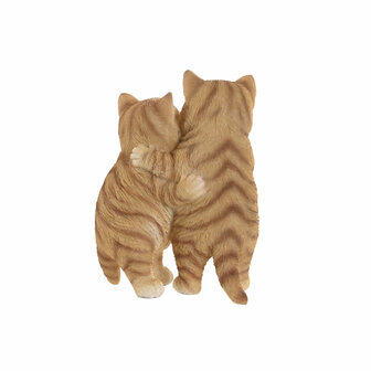 Decoratieve figuren Home ESPRIT Bruin Grijs Katten 13,5 X 9 X 18 CM (2 Stuks) 3